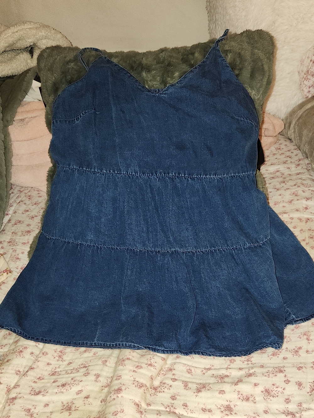Old Navy Dark Blue Denim Tiered Cami